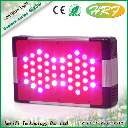 Herifi 2015 New Launched Full spectrum Explore Series EP002 48x3w LED Grow Light with Aluminum heat High quality LED grow light